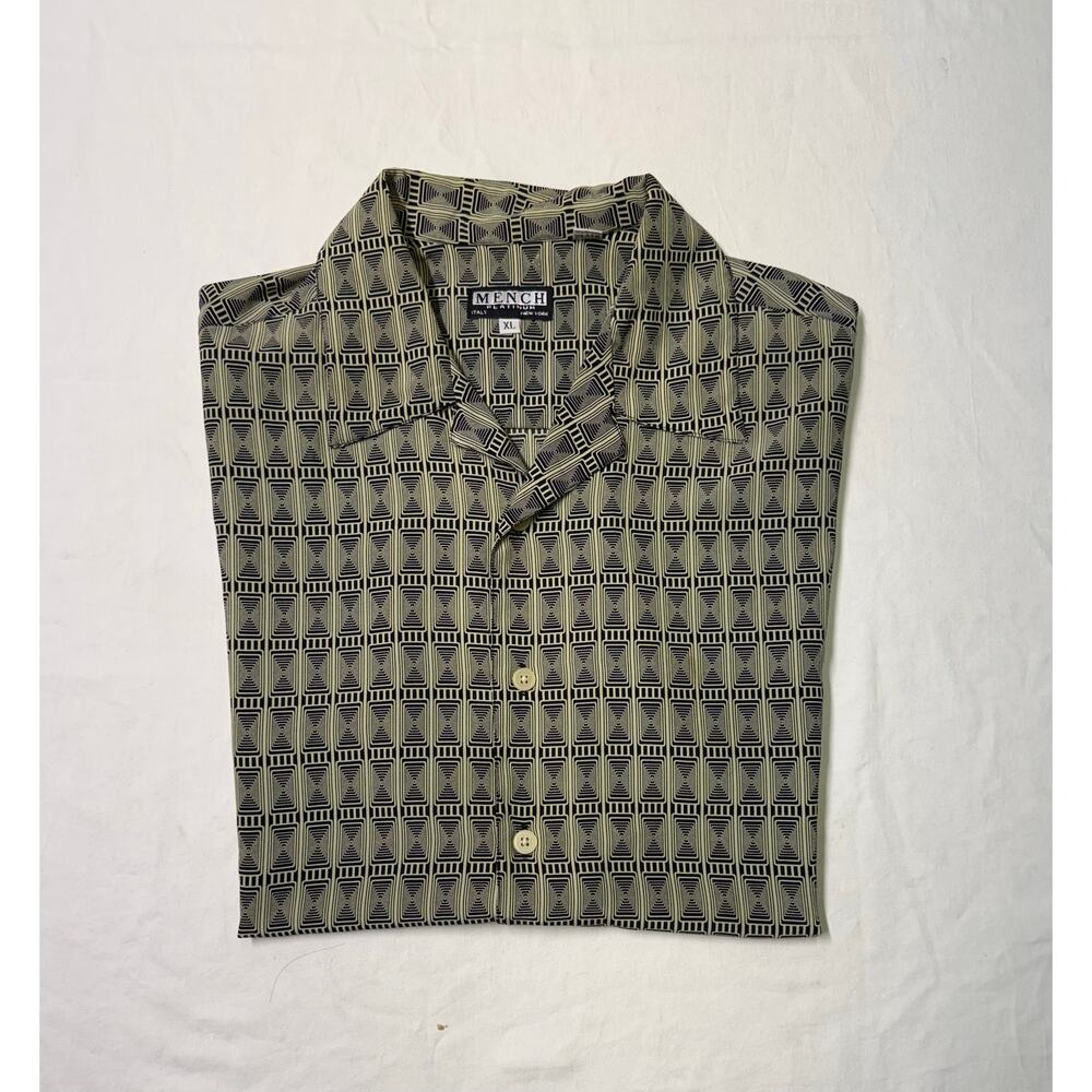 Mench Platinum Men’s Geometric shirt button down short sleeve size XL